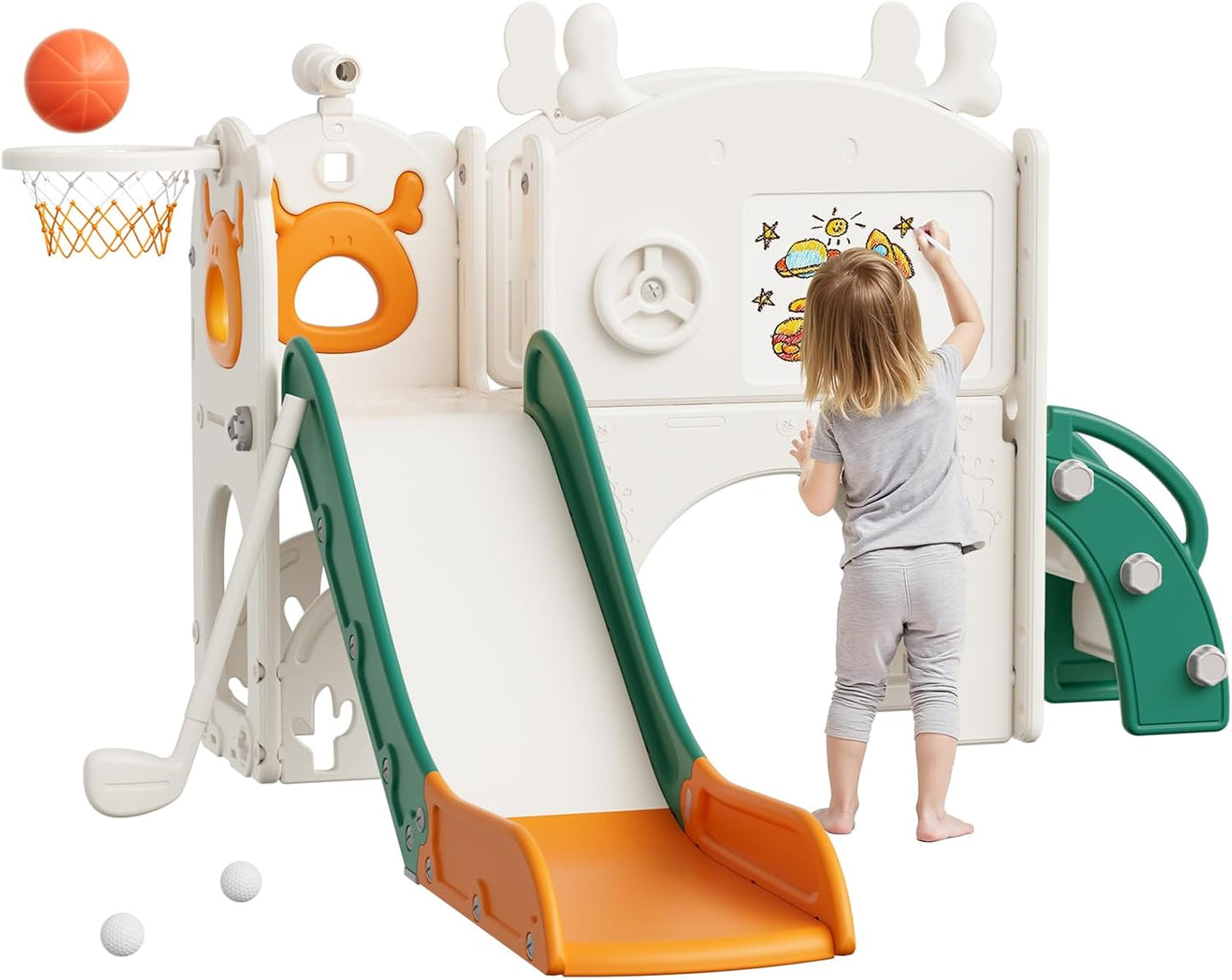11-in-1 Toddler Slide & Activity Playset – Indoor & Outdoor