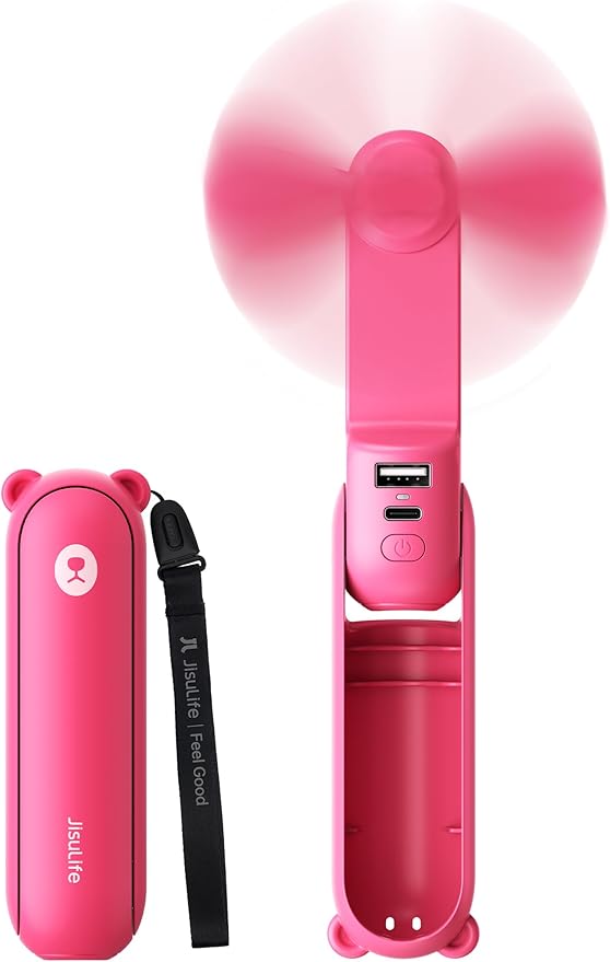 Portable 3-in-1 Mini Fan with Power Bank & Flashlight