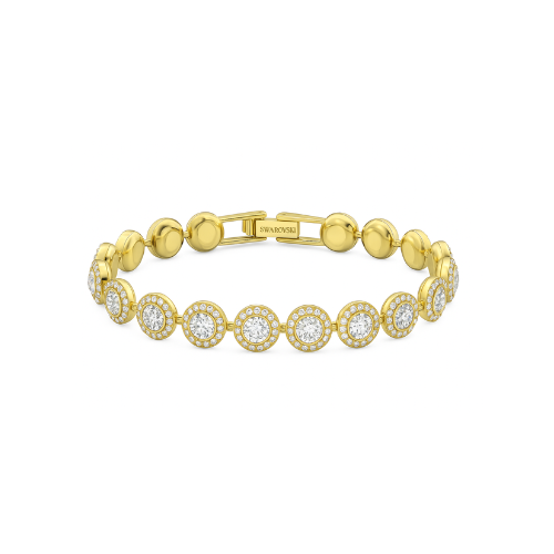 Elegant Crystal Tennis Bracelet with Gold-Tone Finish