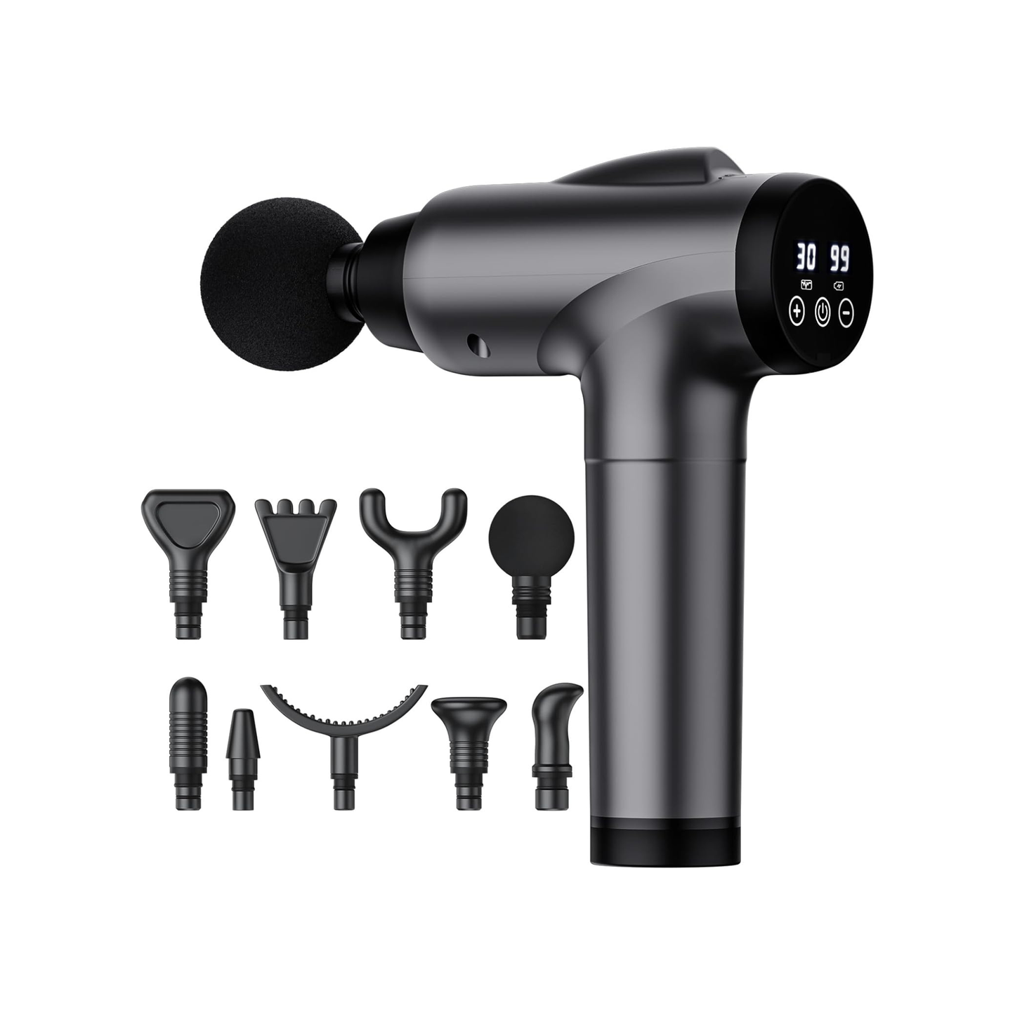 Deep Tissue Massage Gun – 30-Speed Handheld Muscle Massager with 9 Heads