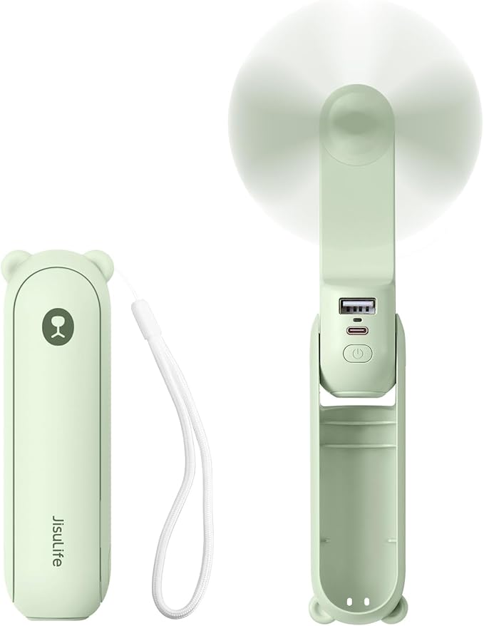 Portable 3-in-1 Mini Fan with Power Bank & Flashlight