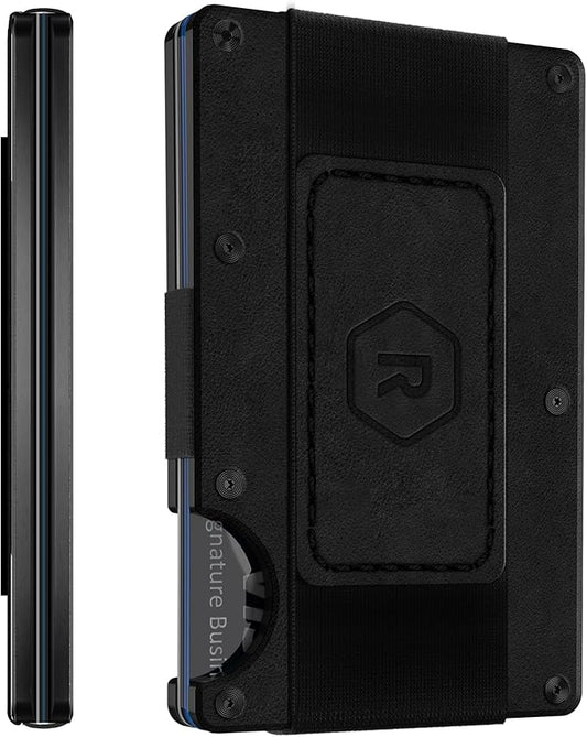 Slim RFID-Blocking Leather Wallet with Cash Strap