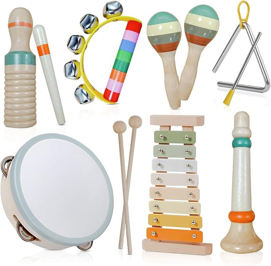 7-in-1 Wooden Toddler Musical Instruments Set