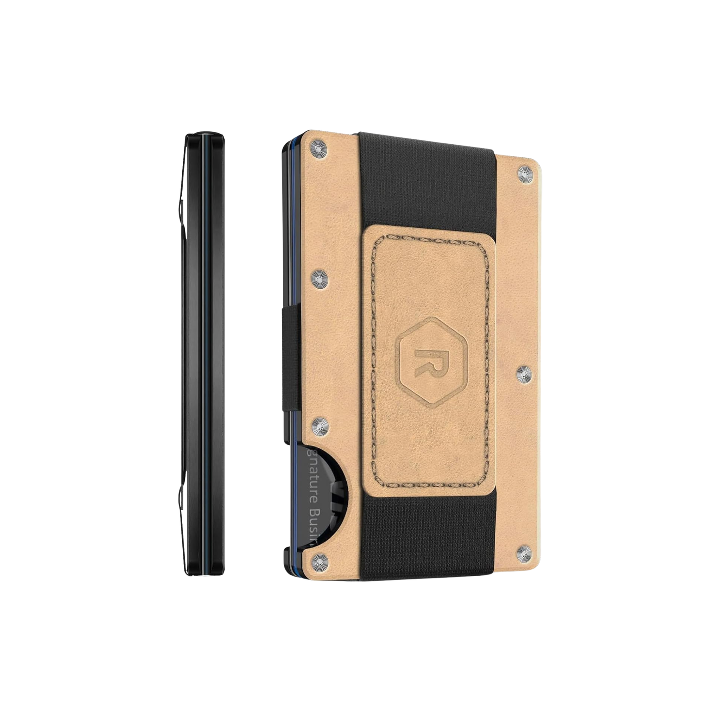 Slim RFID-Blocking Leather Wallet with Cash Strap