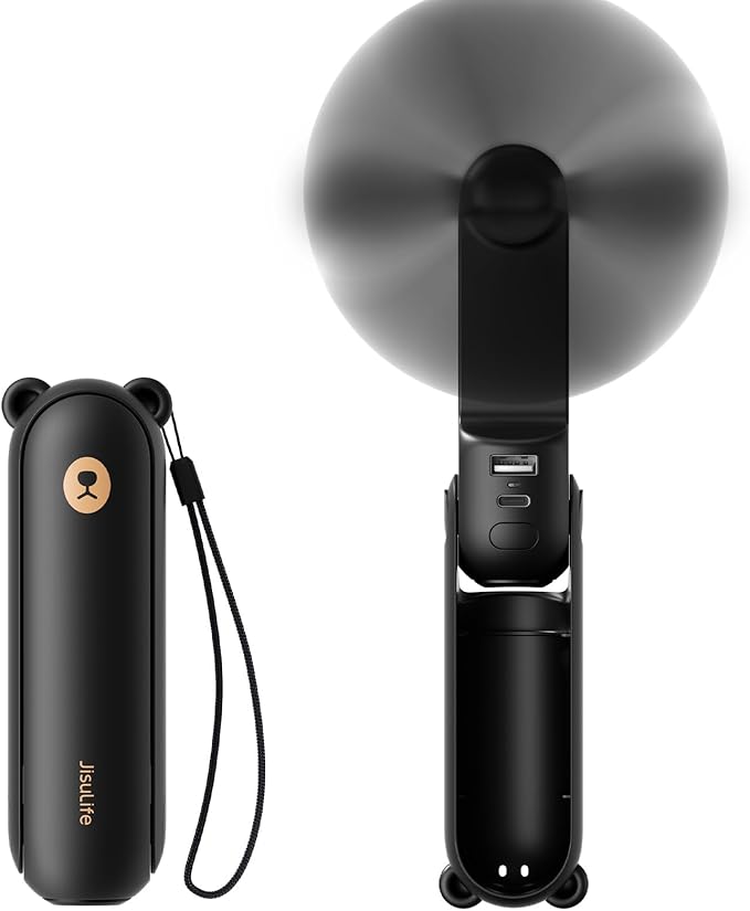 Portable 3-in-1 Mini Fan with Power Bank & Flashlight