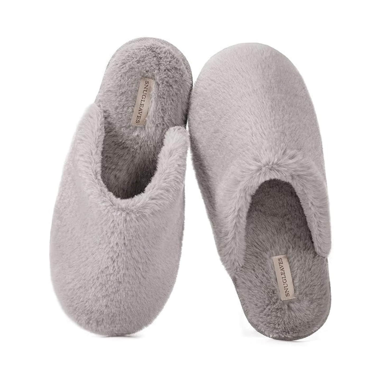 Snug Plush Faux Fur Memory Foam Slippers