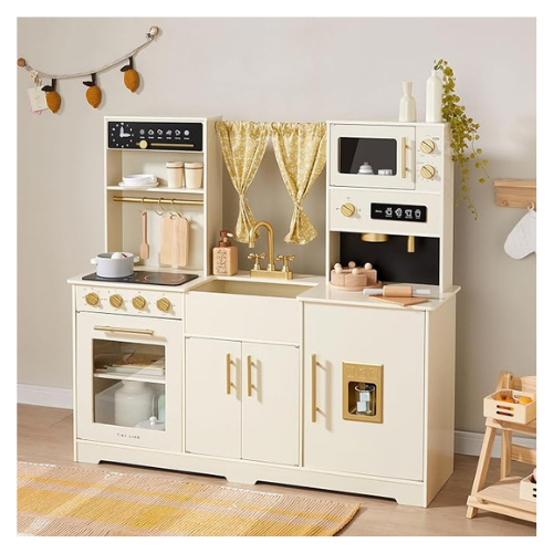 Wooden Play Kitchen Set for Kids