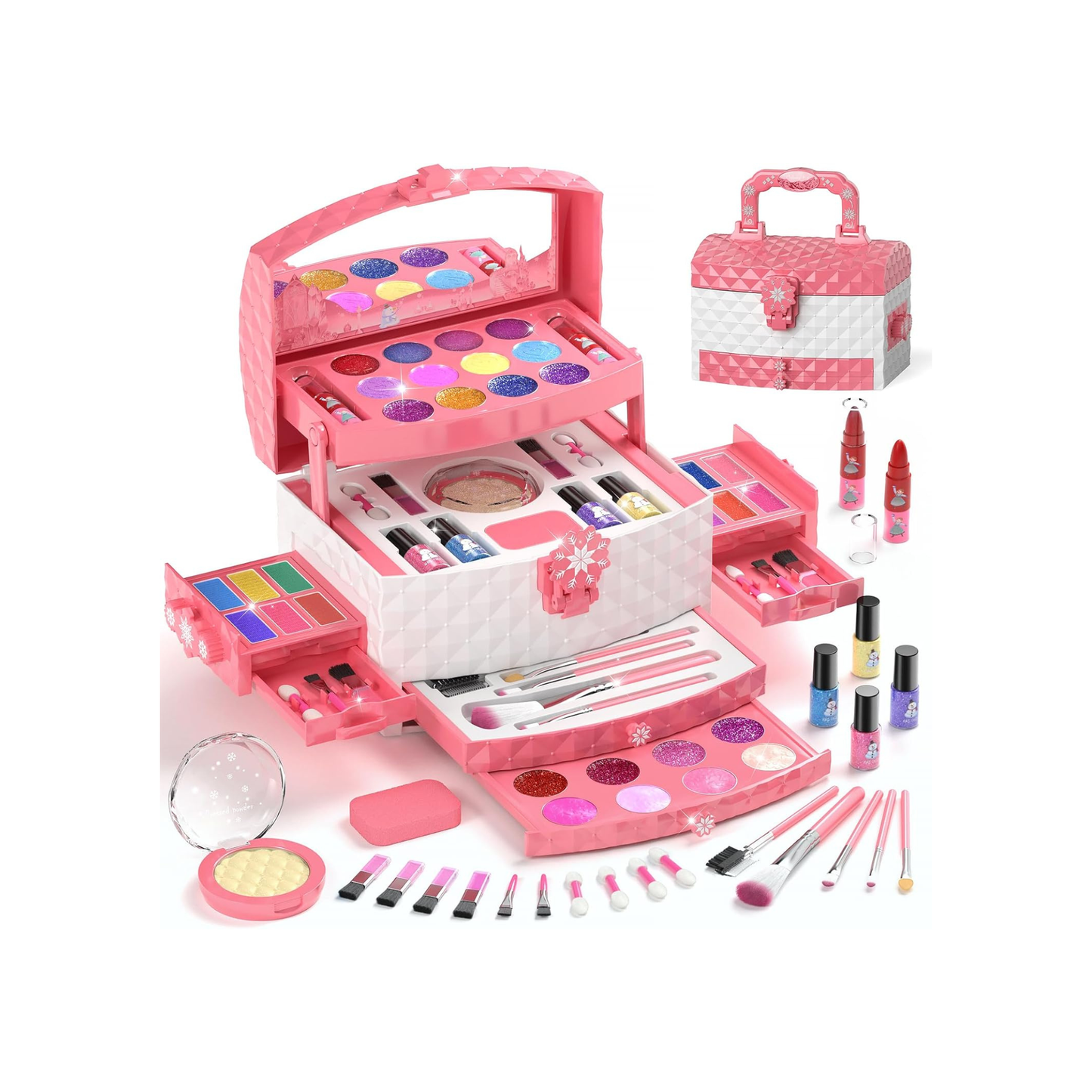 Kids Makeup Set for Girl 56 Pcs Washable Real Cosmetic