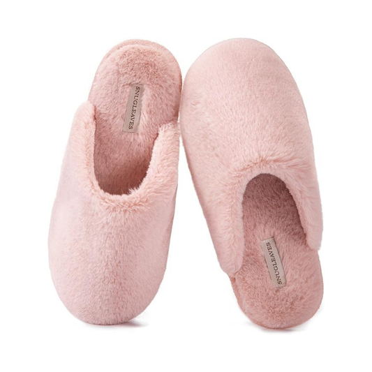 Snug Plush Faux Fur Memory Foam Slippers