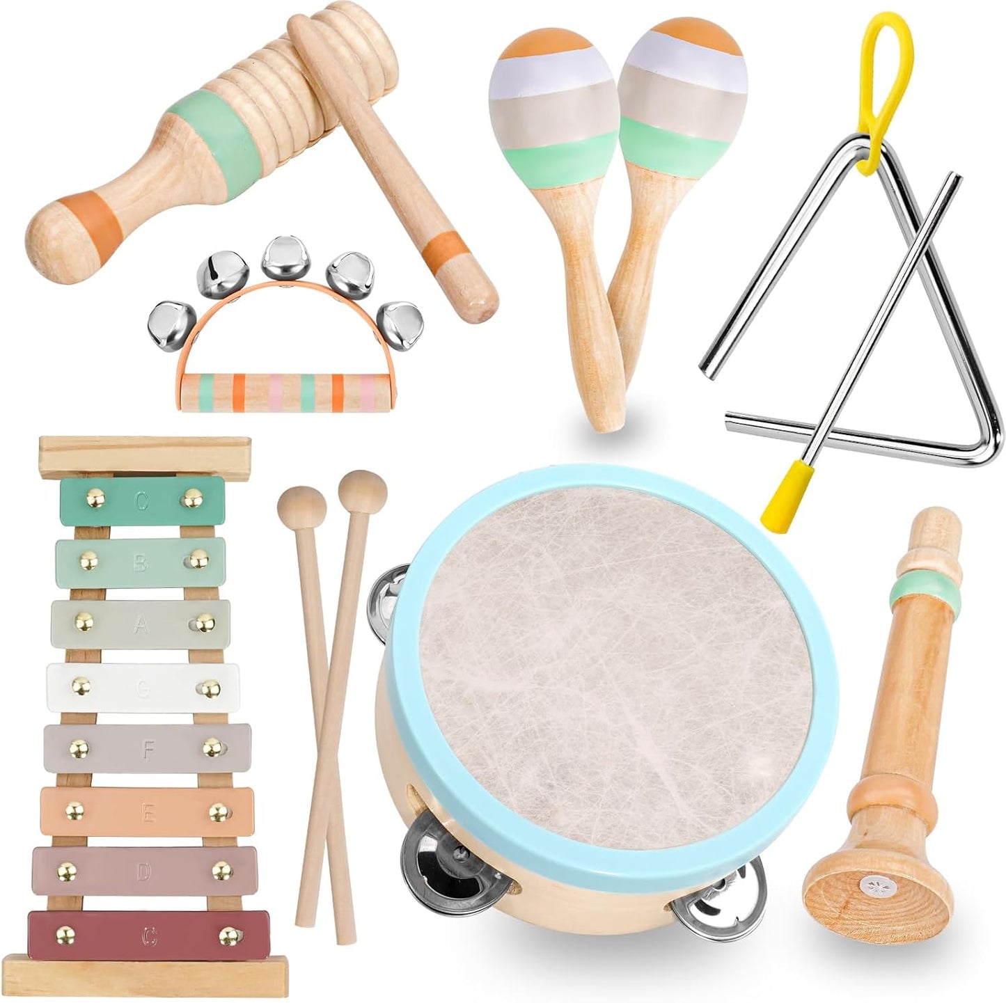 7-in-1 Wooden Toddler Musical Instruments Set