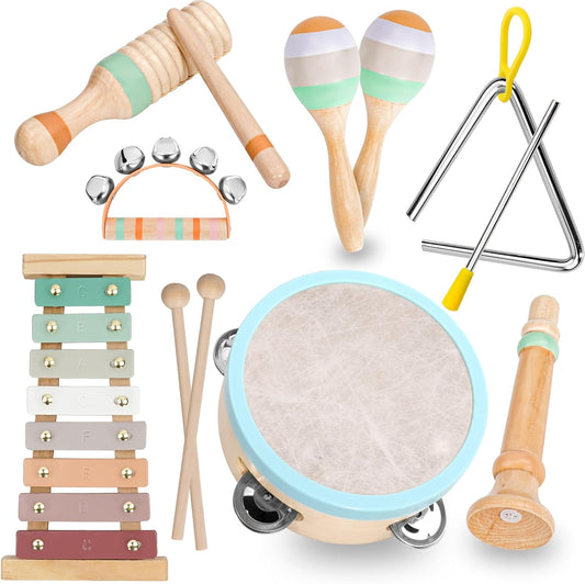 7-in-1 Wooden Toddler Musical Instruments Set