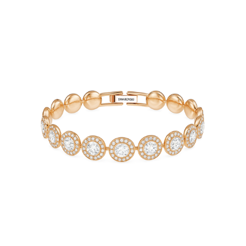Elegant Crystal Tennis Bracelet with Gold-Tone Finish