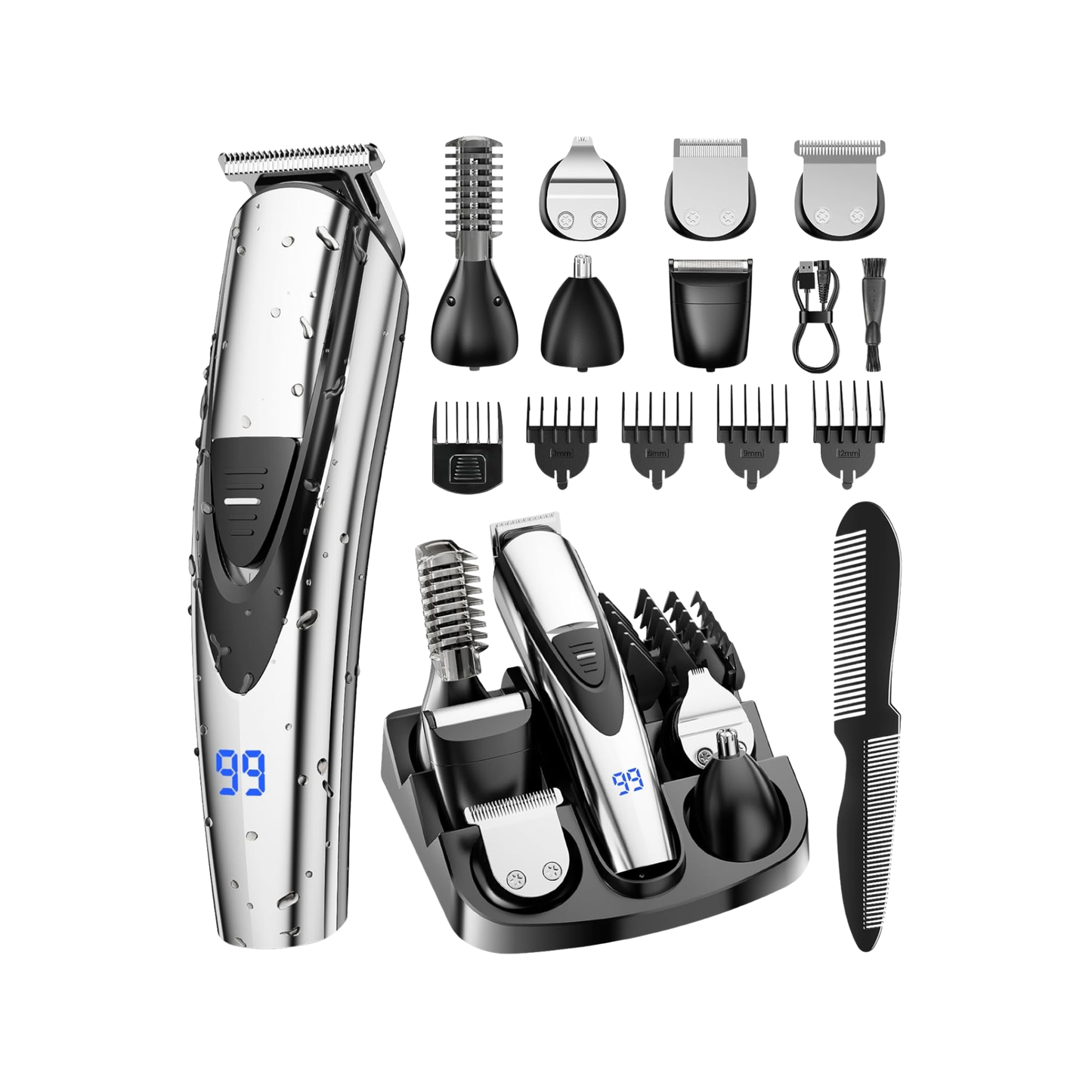 12-in-1 Cordless Waterproof Grooming Kit for Men
