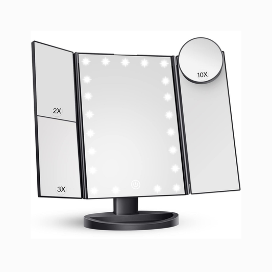Tri-Fold LED Lighted Makeup Mirror