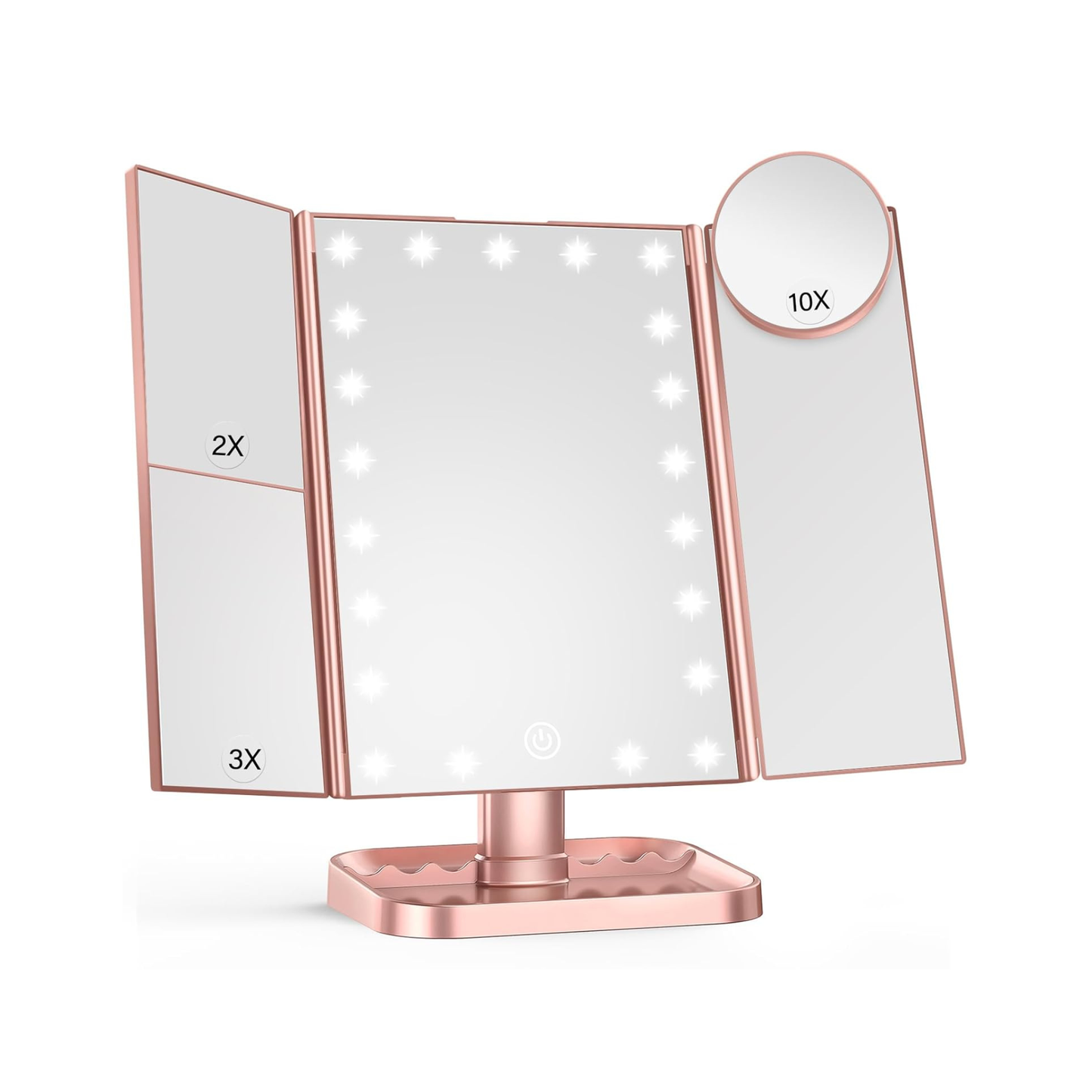 Tri-Fold LED Lighted Makeup Mirror